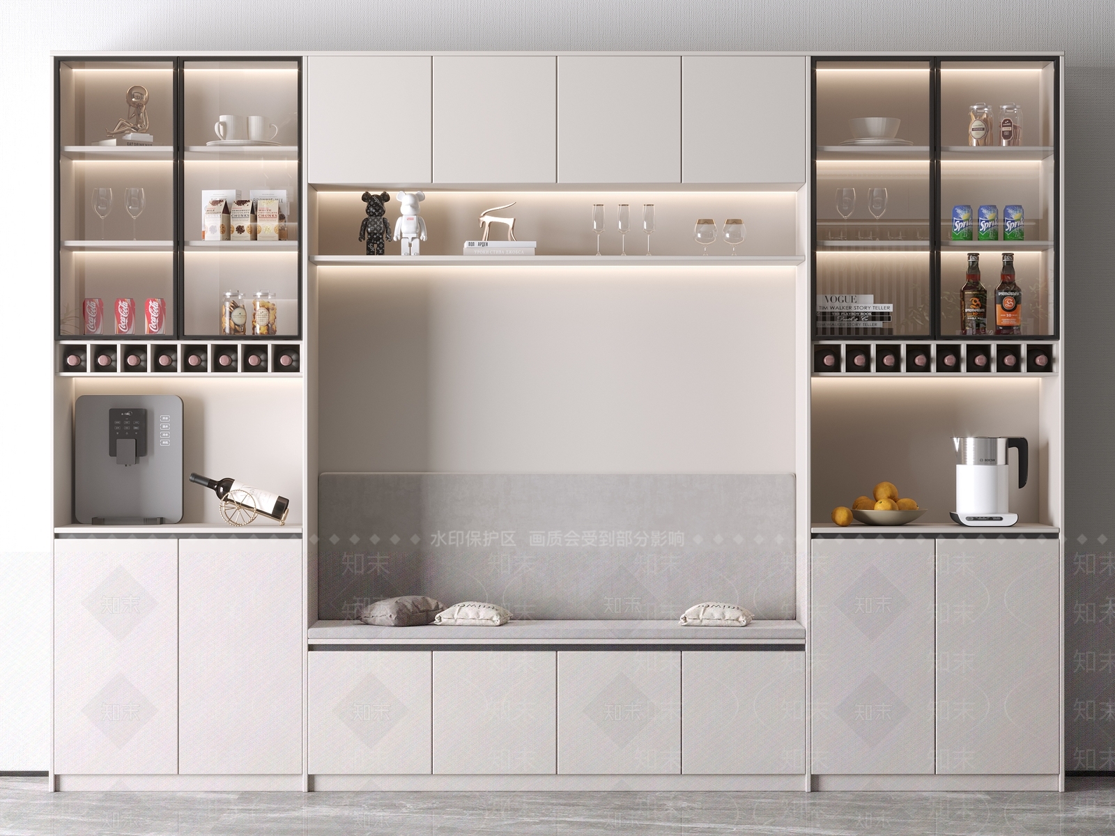 现代卡座酒柜3D模型下载【ID:1158884731】