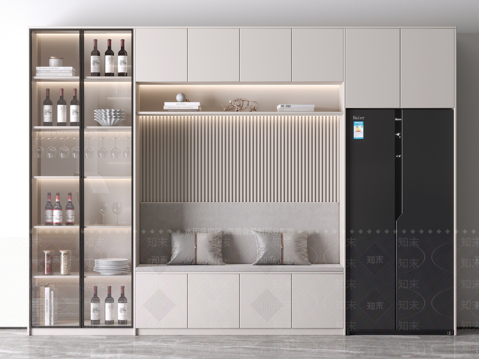 现代卡座酒柜3D模型下载【ID:1158884832】