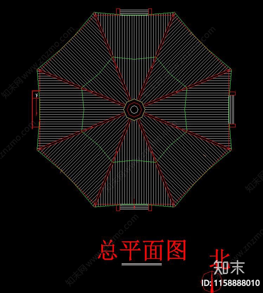 古建筑立面图雷峰塔建筑图纸施工图下载【ID:1158888010】