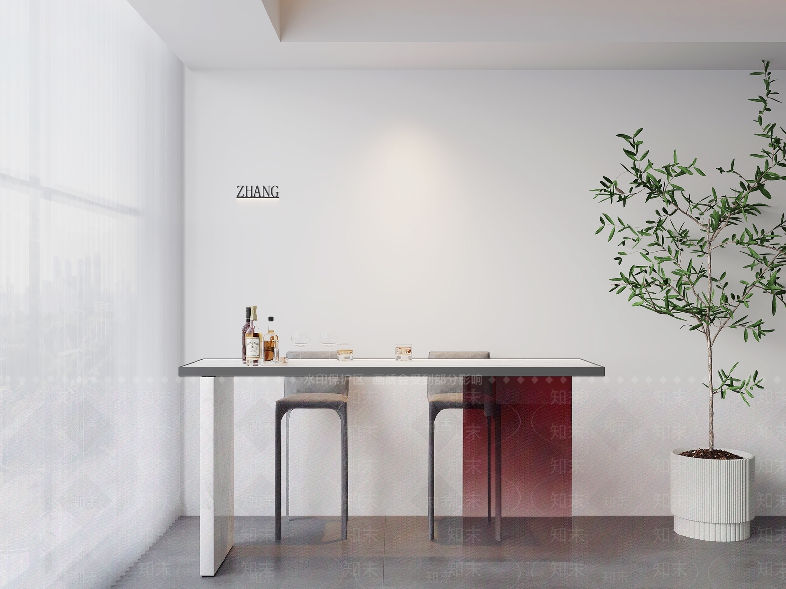 现代吧台吧椅3D模型下载【ID:1158888147】