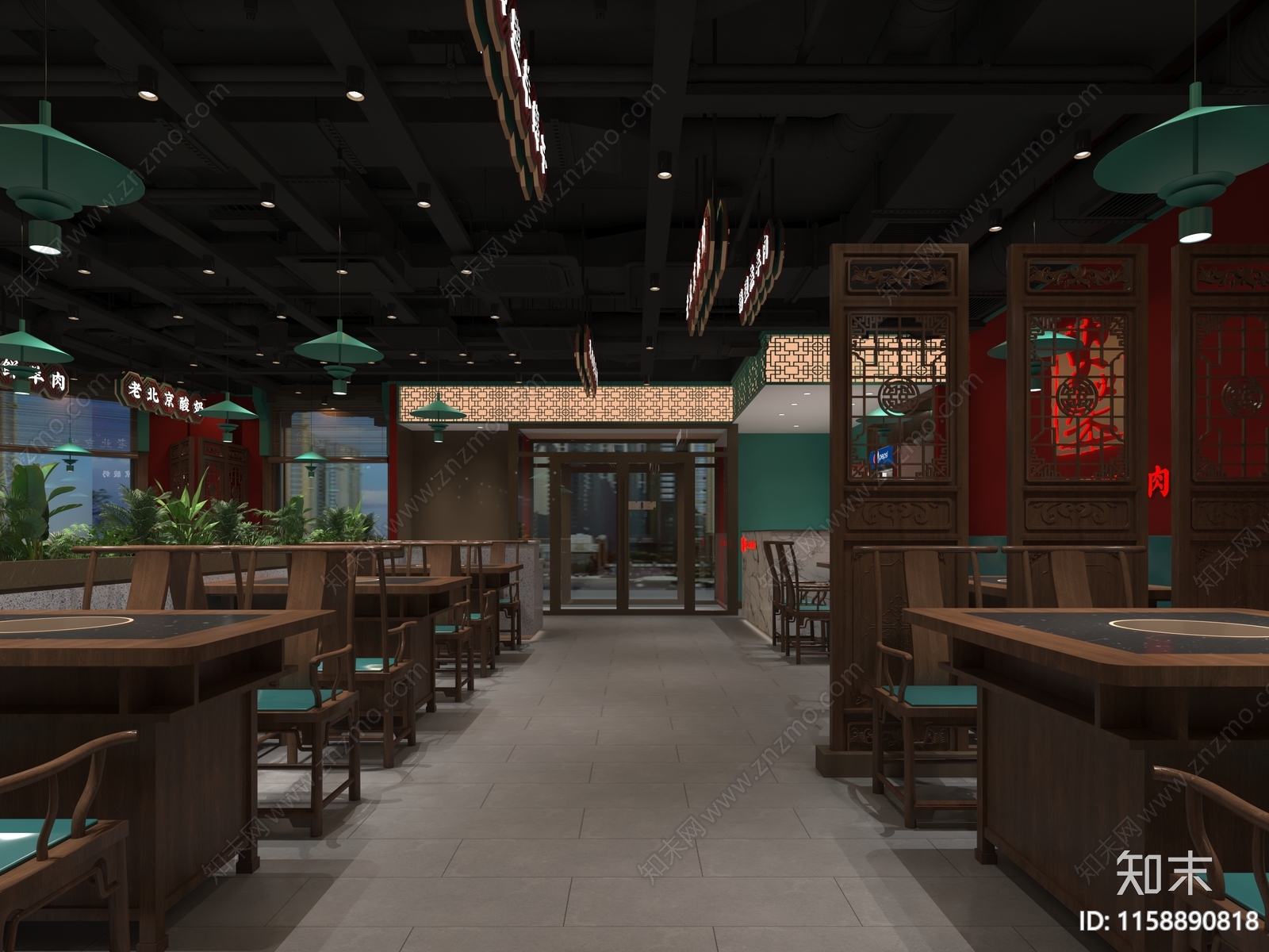 工业风老北京火锅店3D模型下载【ID:1158890818】