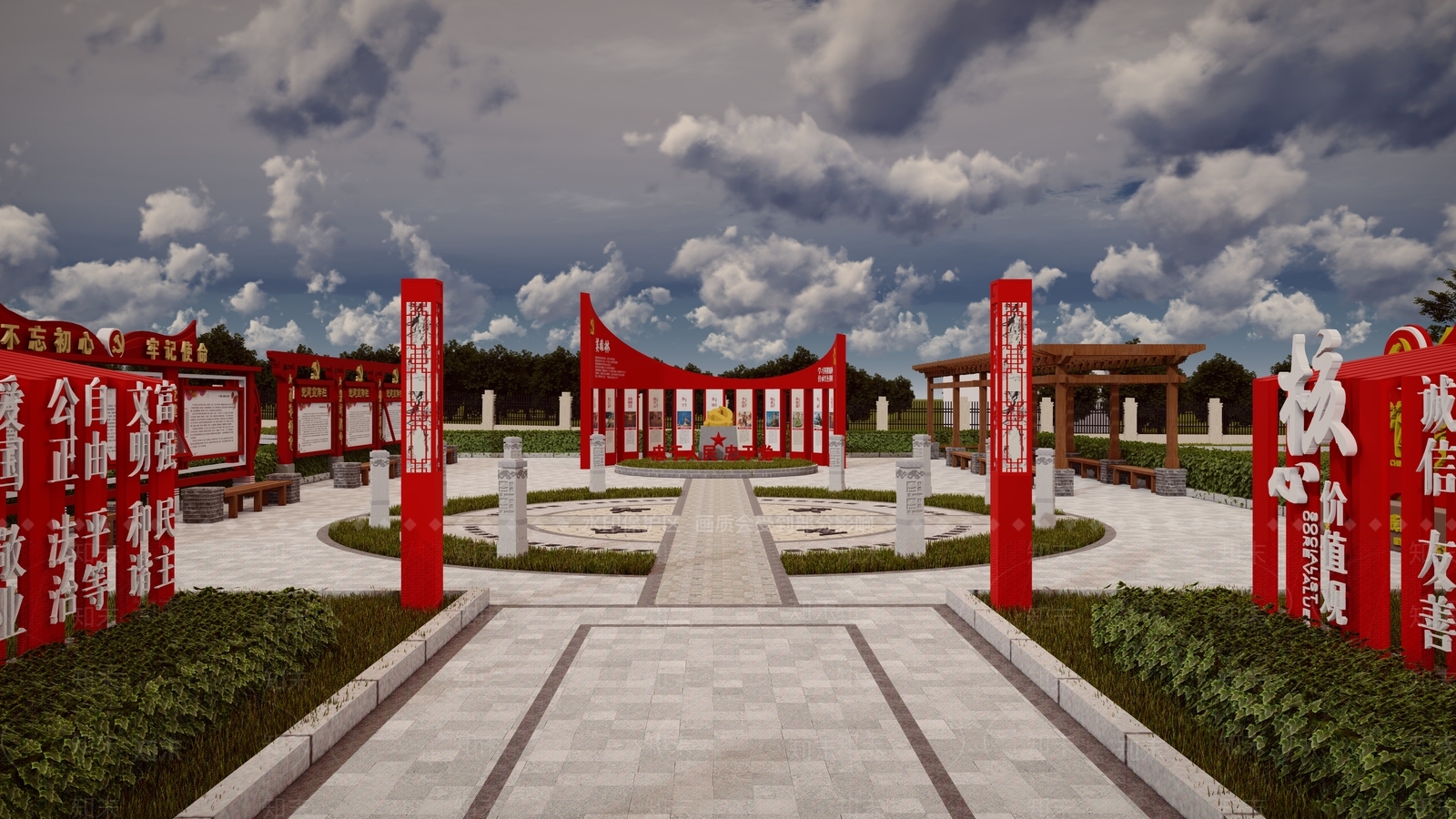 现代气象局党建广场SU模型下载【ID:1160039012】