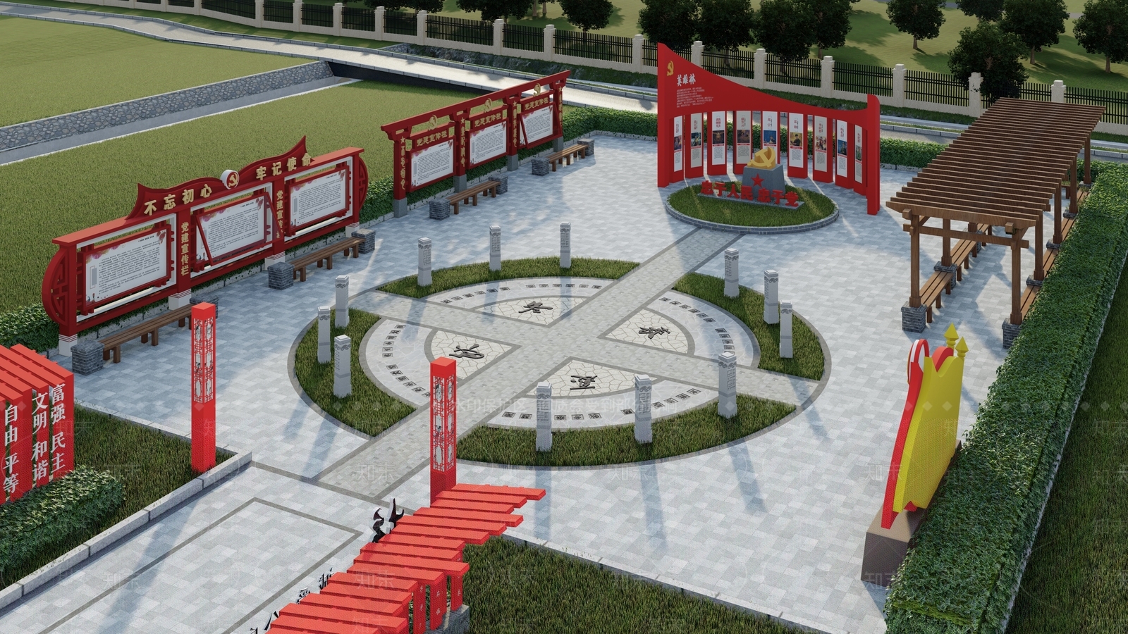 现代气象局党建广场SU模型下载【ID:1160039012】