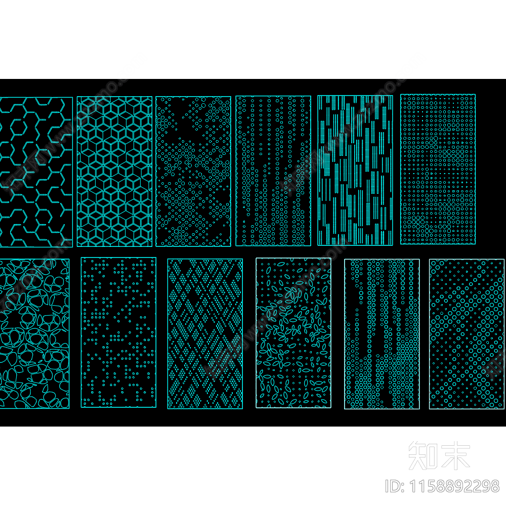 镂空冲孔板素材施工图下载【ID:1158892298】