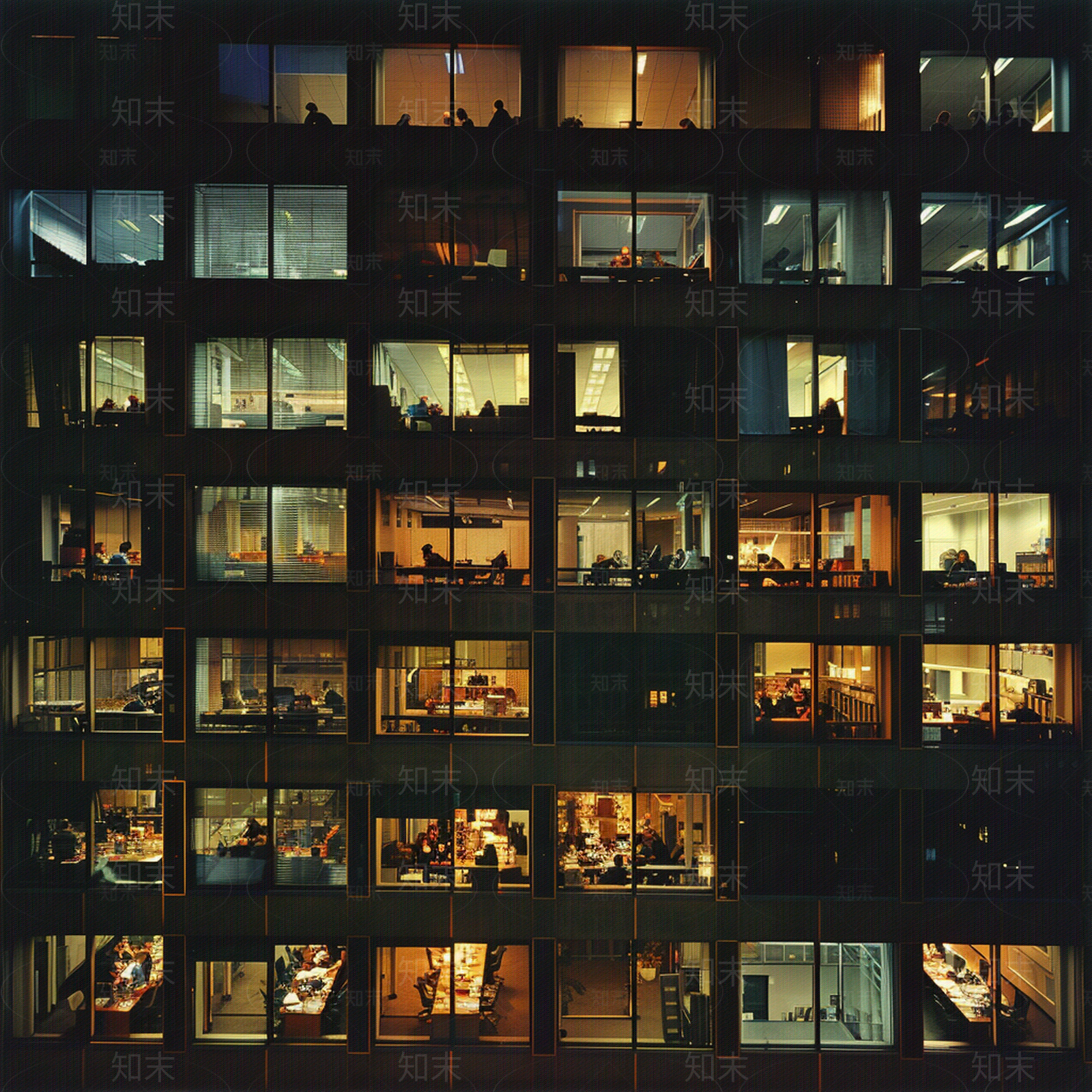 夜晚建筑立面窗户贴图下载【ID:1158892113】