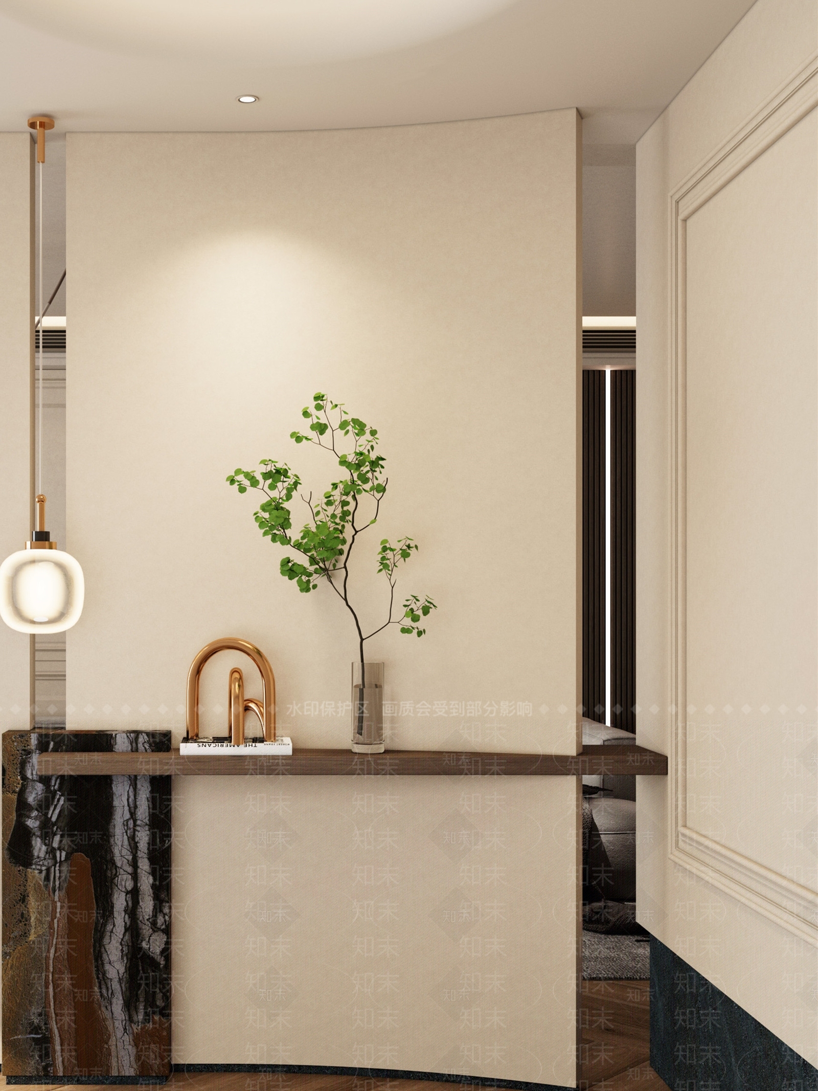 现代端景条案3D模型下载【ID:1158894176】