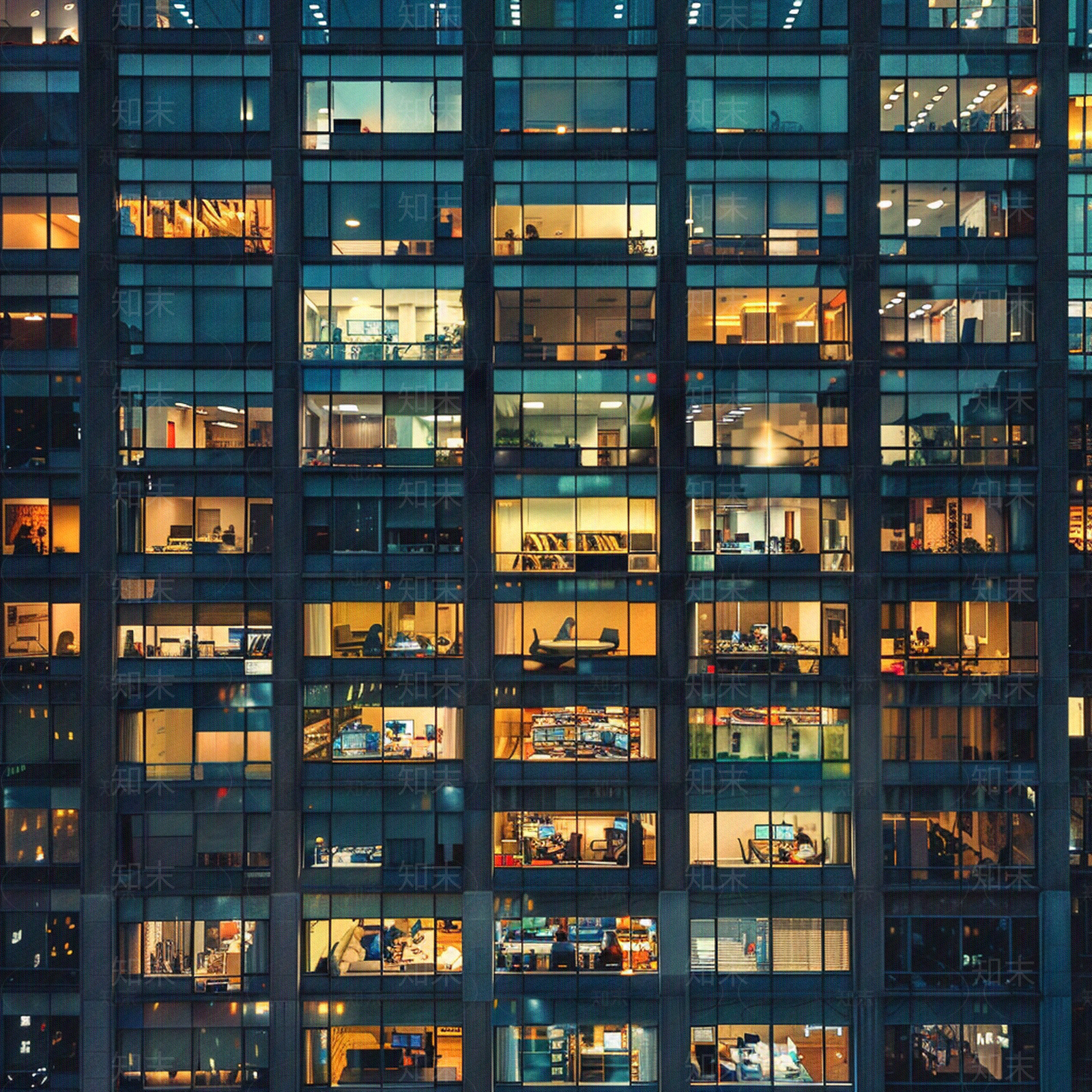 夜晚建筑立面窗户贴图下载【ID:1158894982】