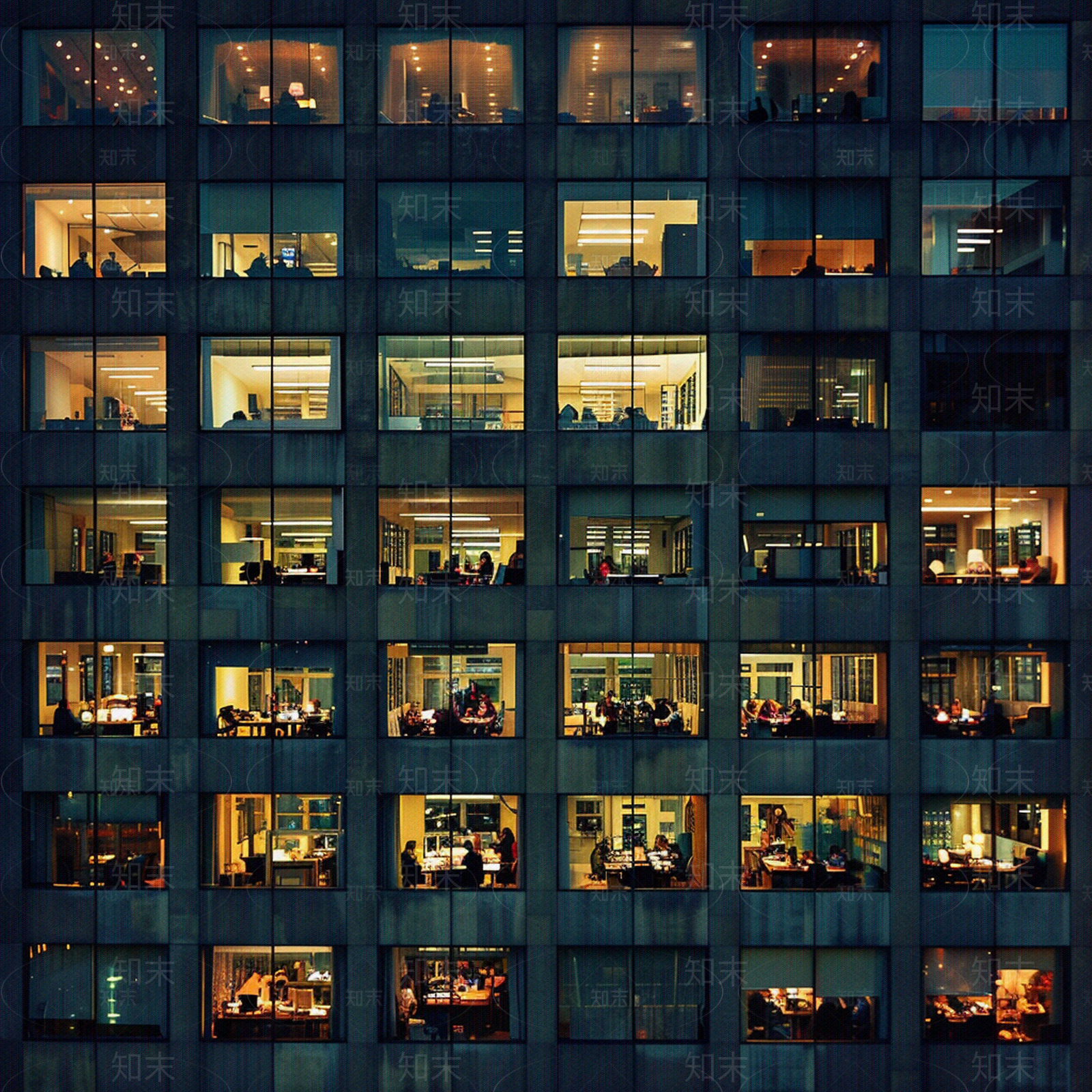夜晚建筑立面窗户贴图下载【ID:1158895121】