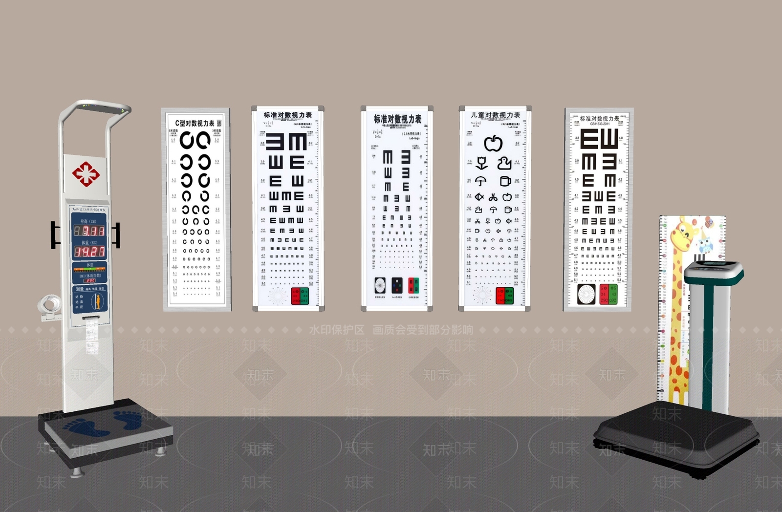视力表SU模型下载【ID:1158897896】