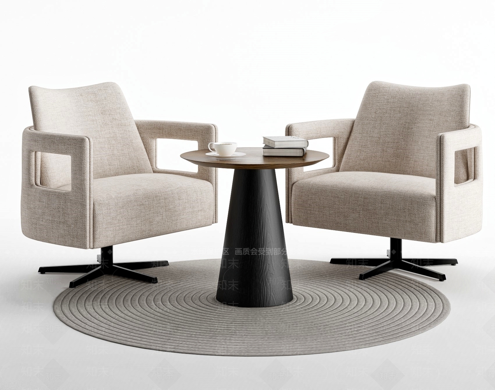 现代休闲桌椅组合3D模型下载【ID:1158898642】