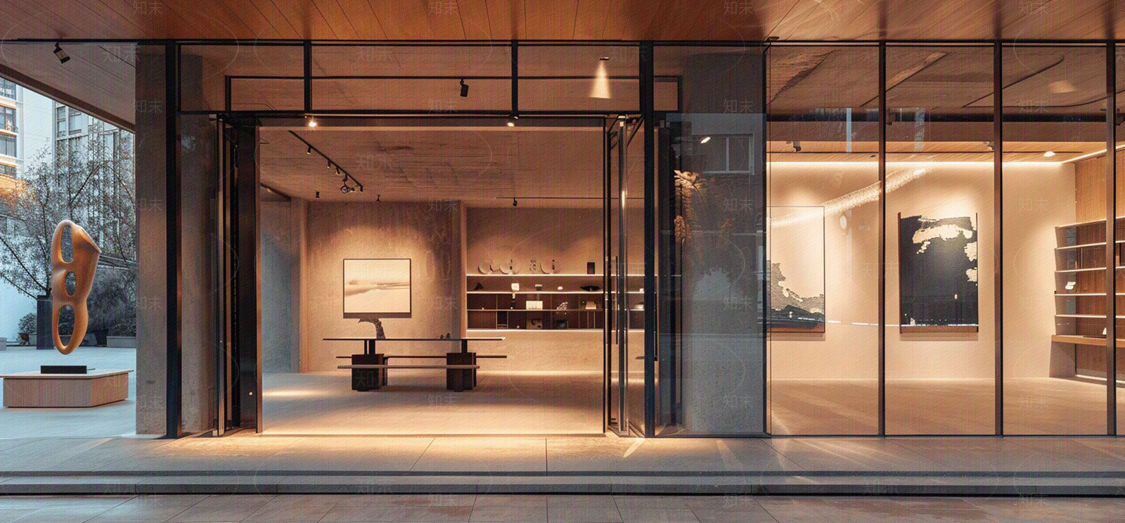 现代大厅玻璃简洁氛围橱窗贴图下载【ID:1158899891】