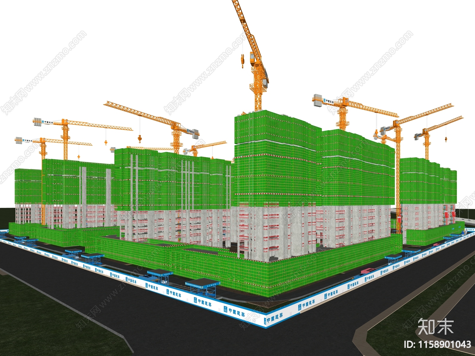 现代建筑工地SU模型下载【ID:1158901043】