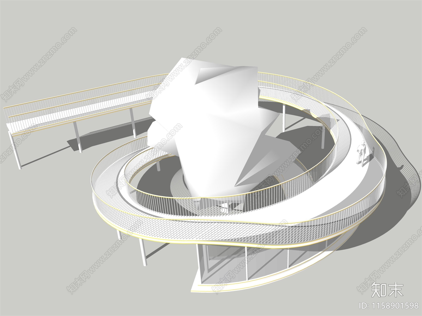 现代旋转廊架SU模型下载【ID:1158901598】