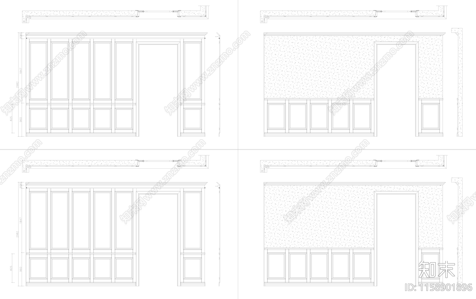 柜体家具cad施工图下载【ID:1158901896】