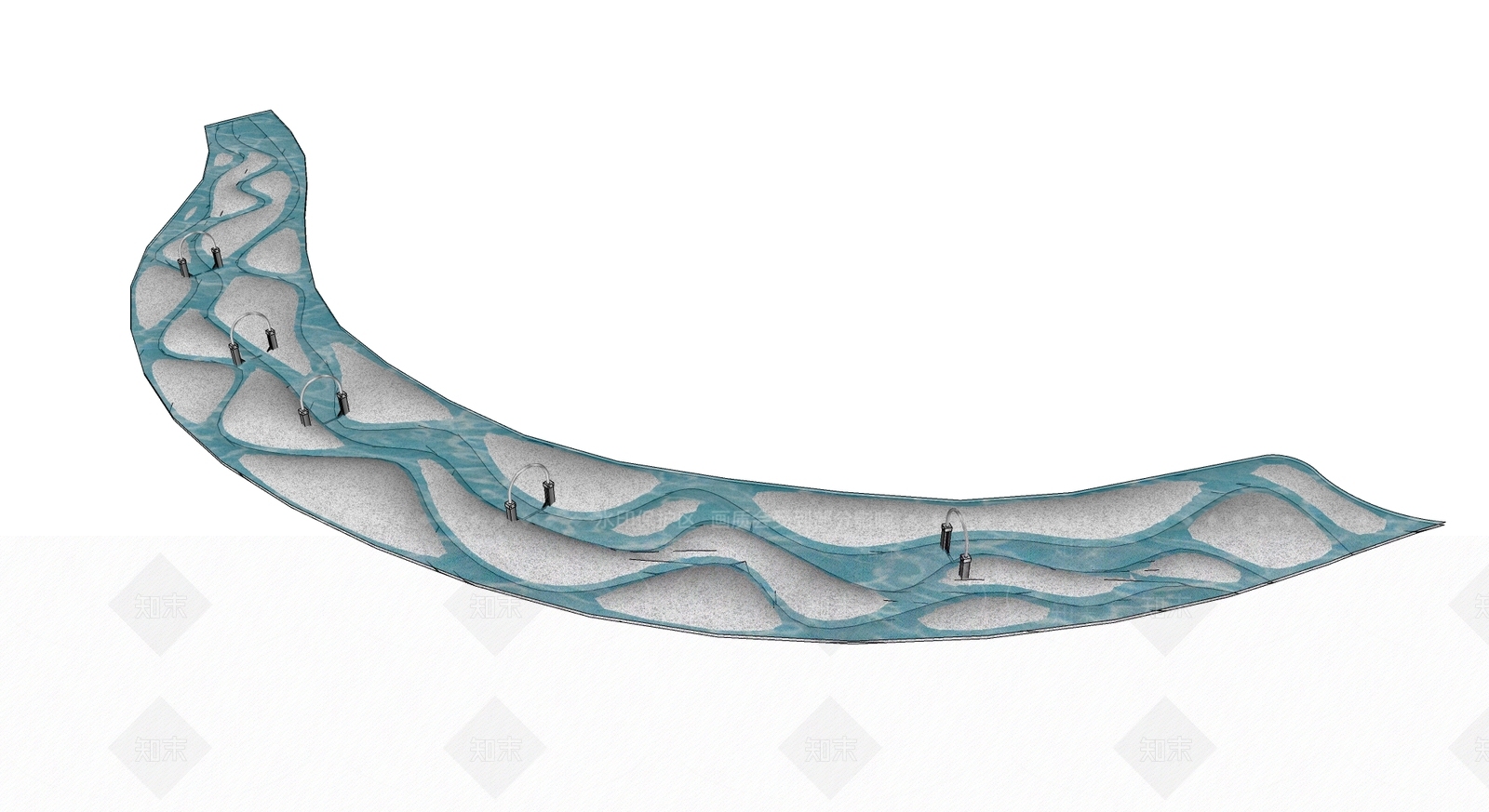 现代儿童戏水池SU模型下载【ID:1158901974】