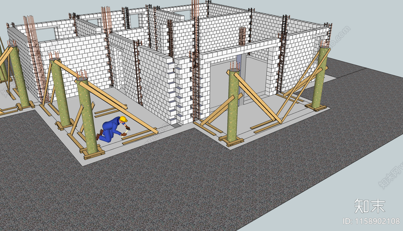 现代建筑工地SU模型下载【ID:1158902108】