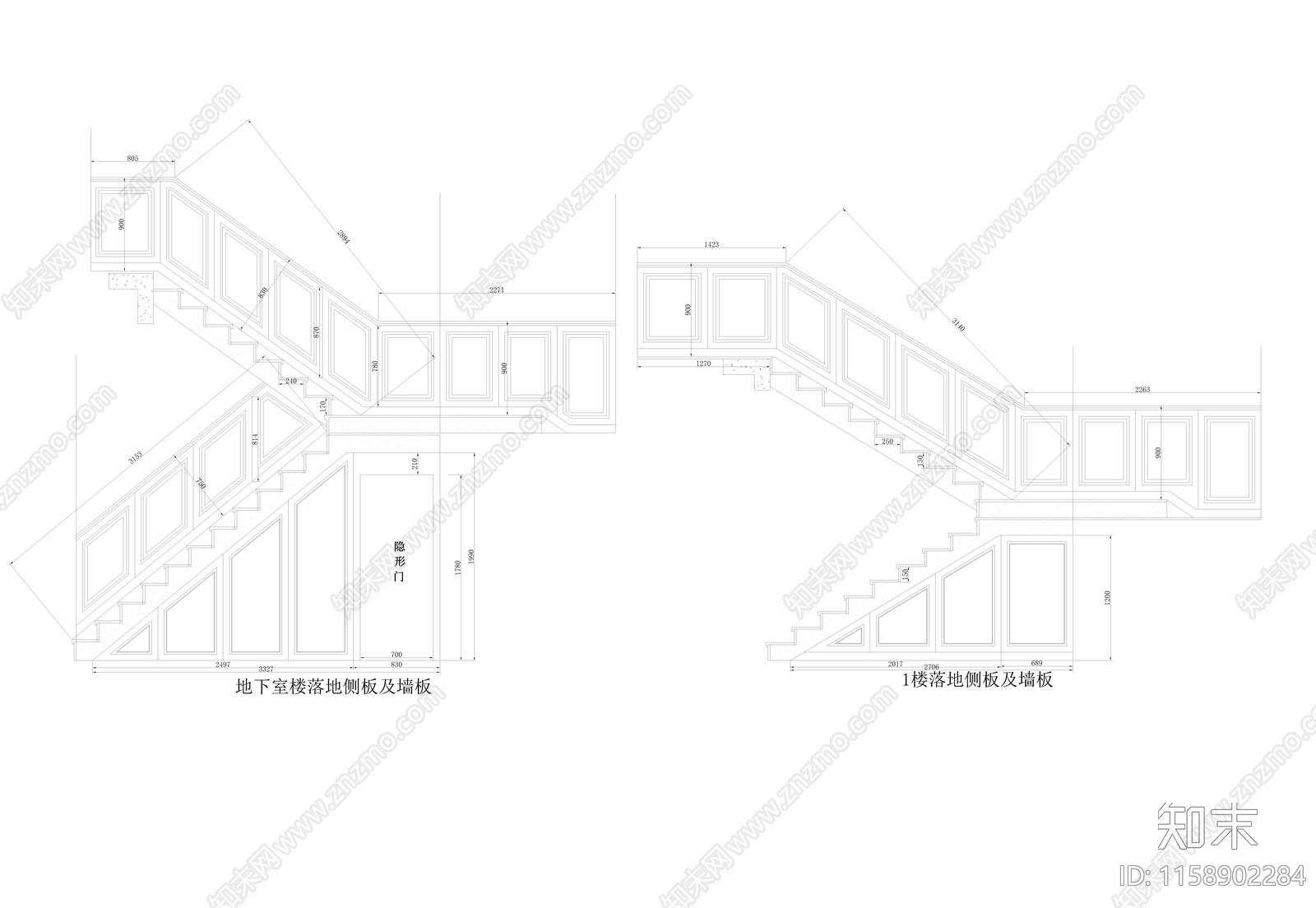 酒窖酒柜cad施工图下载【ID:1158902284】