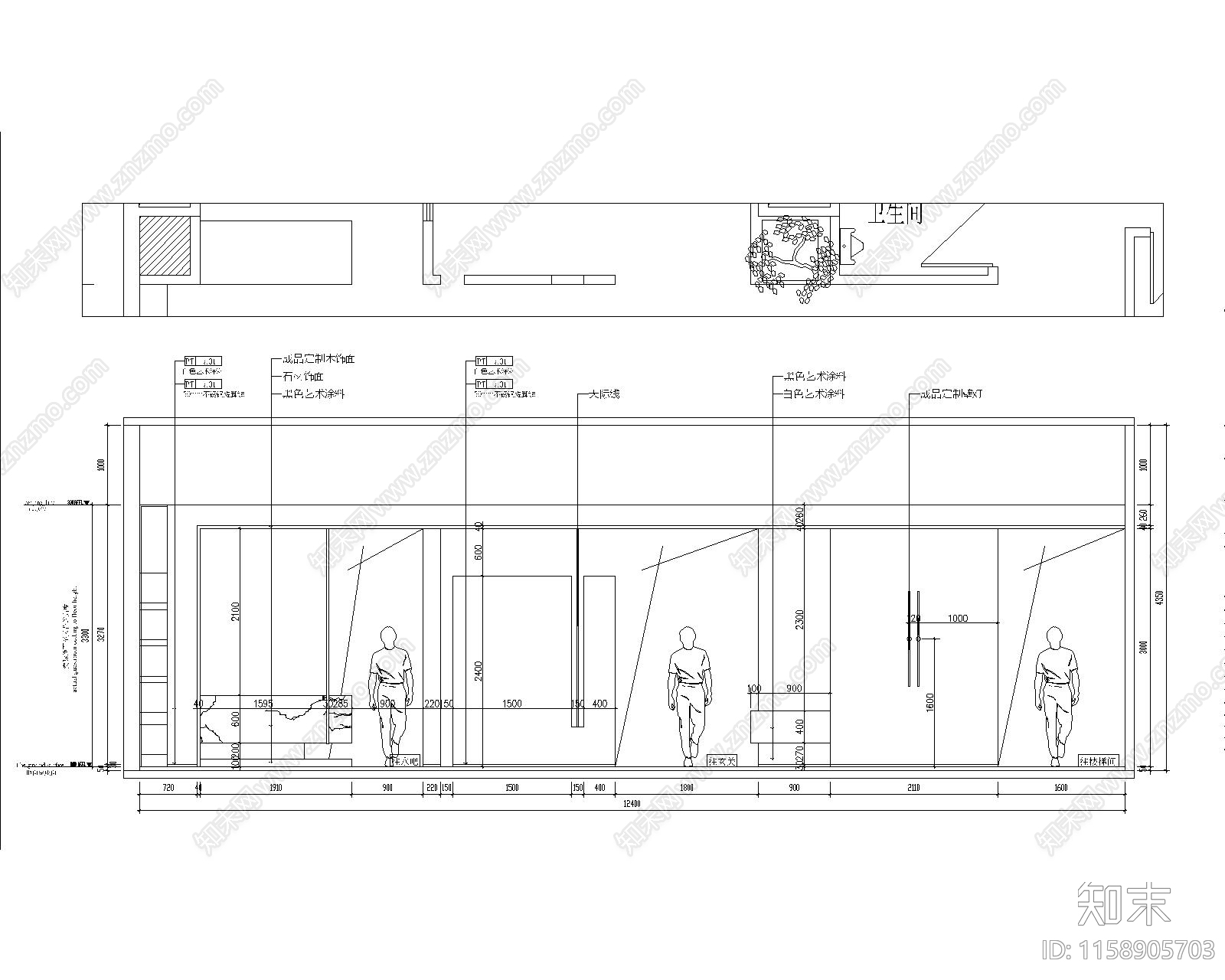 现代办公室cad施工图下载【ID:1158905703】