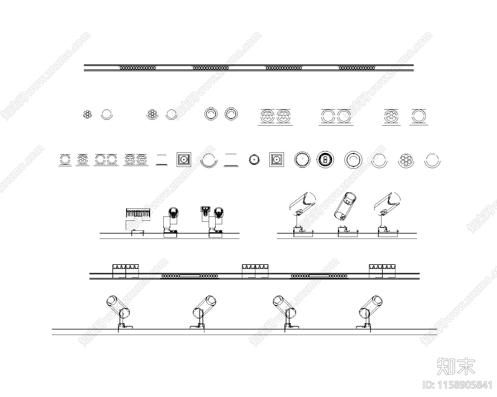 筒灯cad施工图下载【ID:1158905841】