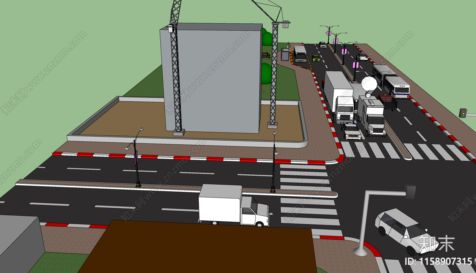 现代道路SU模型下载【ID:1158907315】