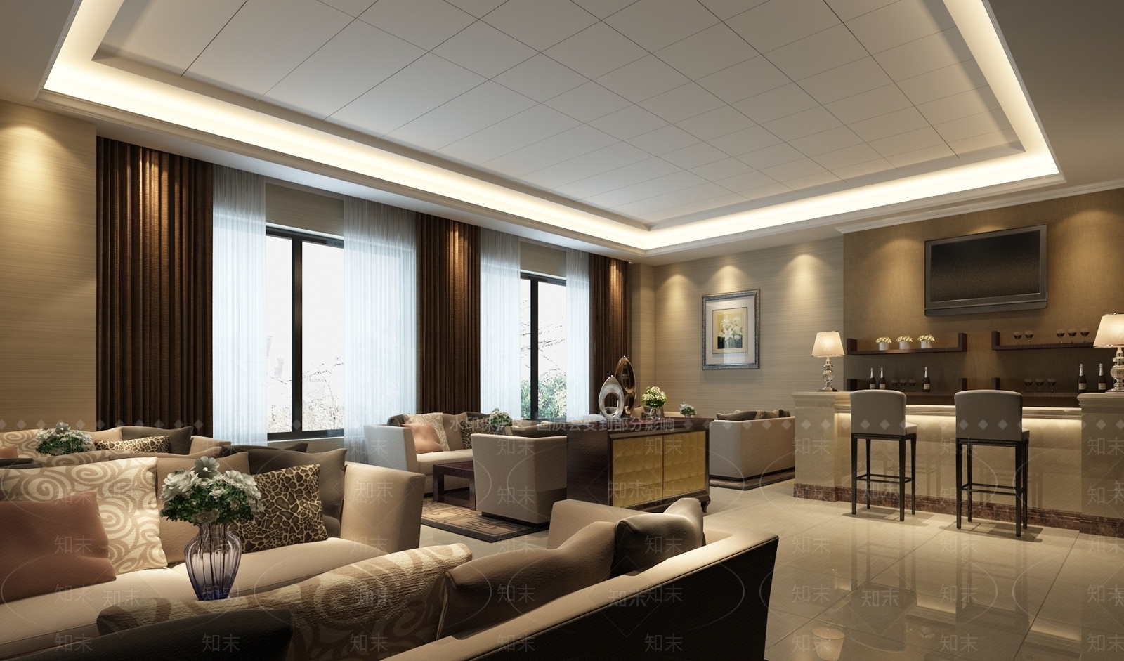现代茶水间3D模型下载【ID:1158910667】