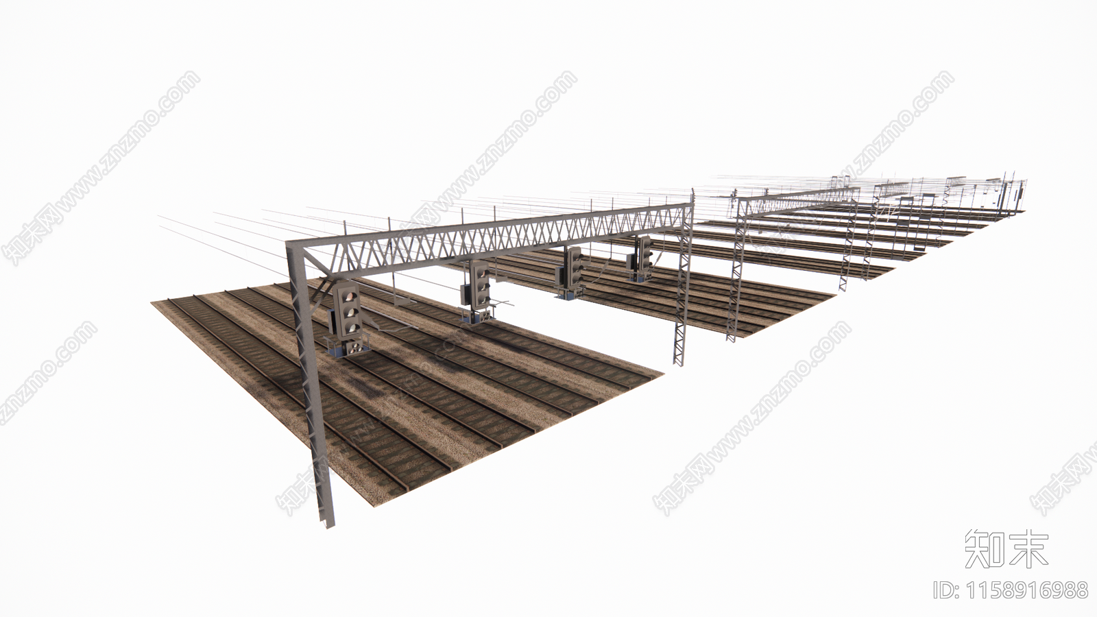 现代铁轨道路SU模型下载【ID:1158916988】