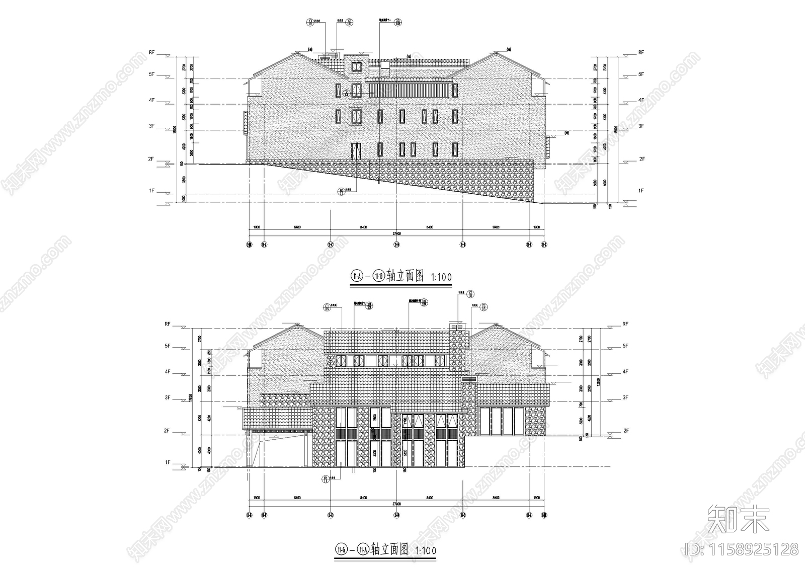 旅游小镇建cad施工图下载【ID:1158925128】