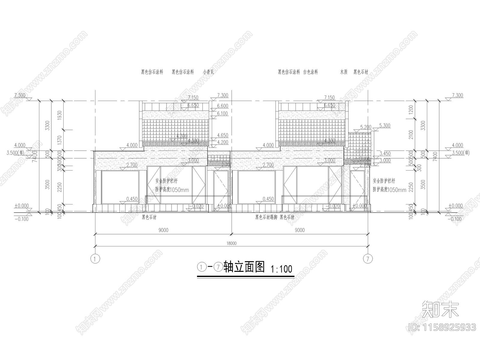 独栋民宿酒店建cad施工图下载【ID:1158925933】