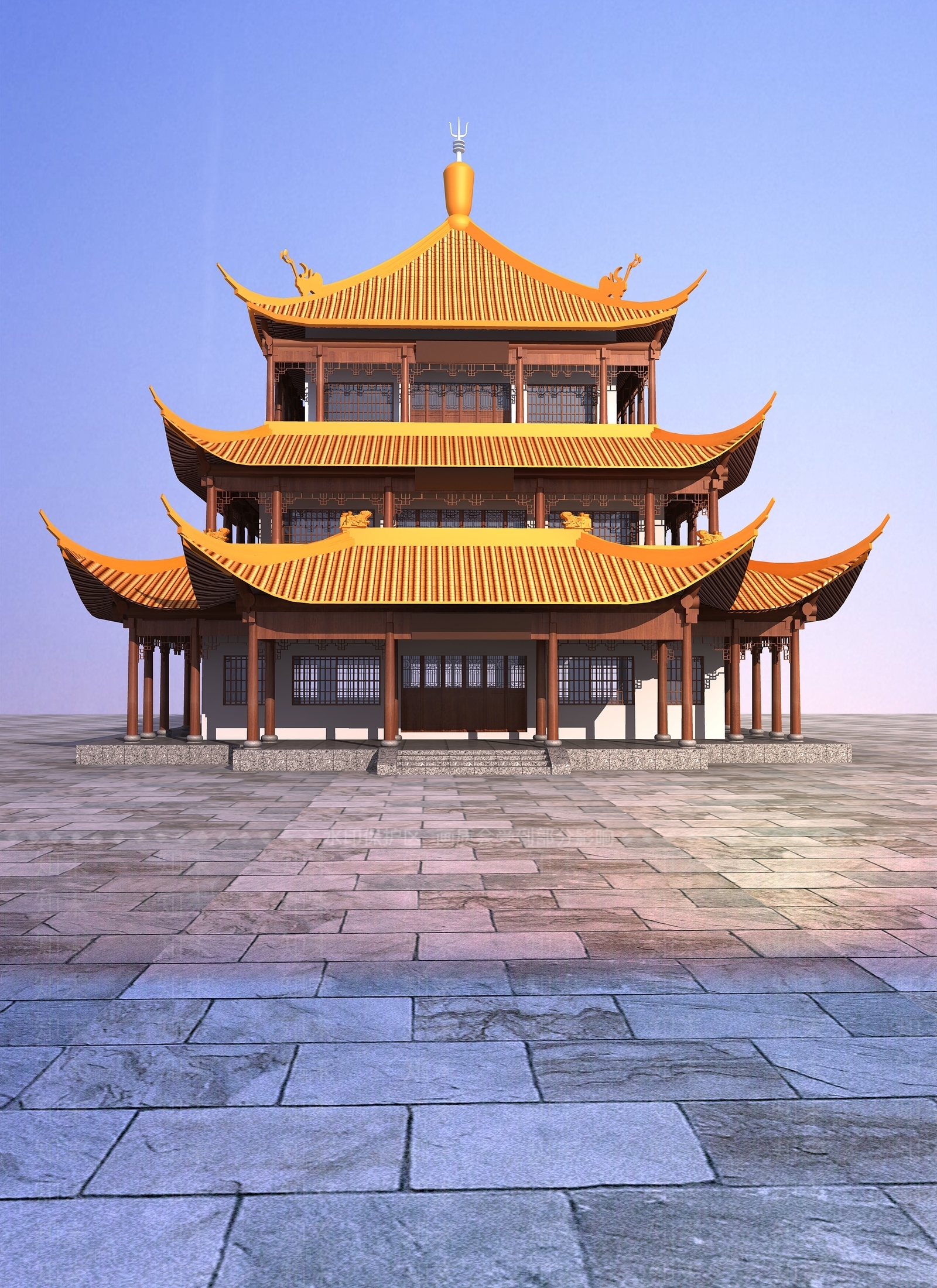 金顶大殿古建3D模型下载【ID:1158926274】