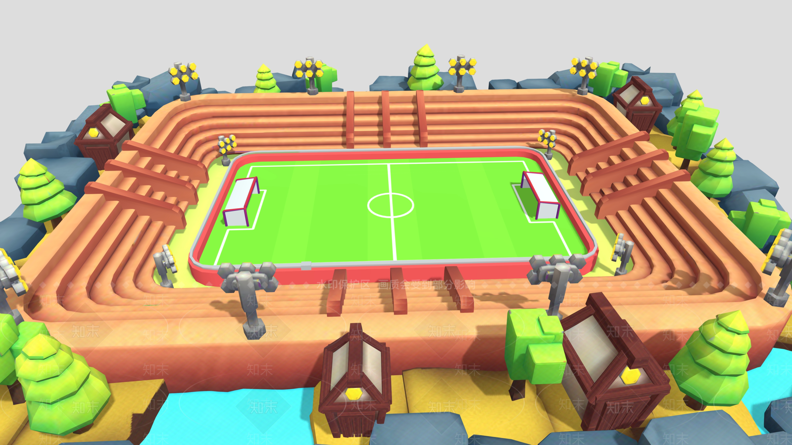 足球场3D模型下载【ID:1158929450】