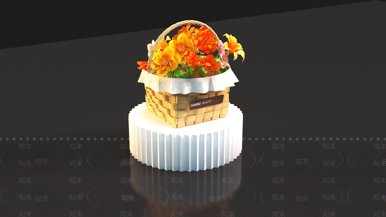 小清晰藤编花篮3D模型下载【ID:1158933981】