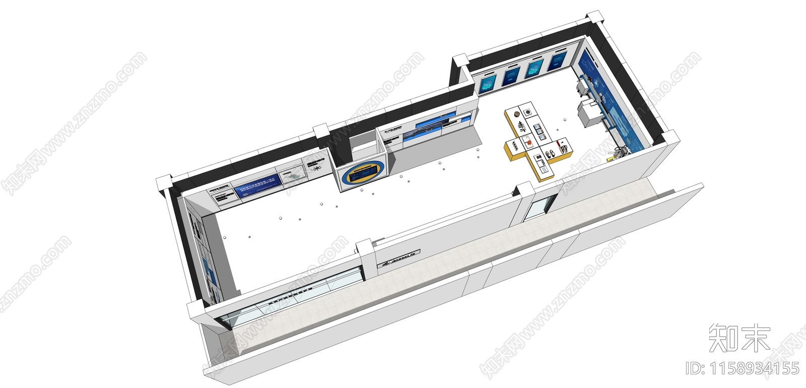 现代知识产权展厅SU模型下载【ID:1158934155】