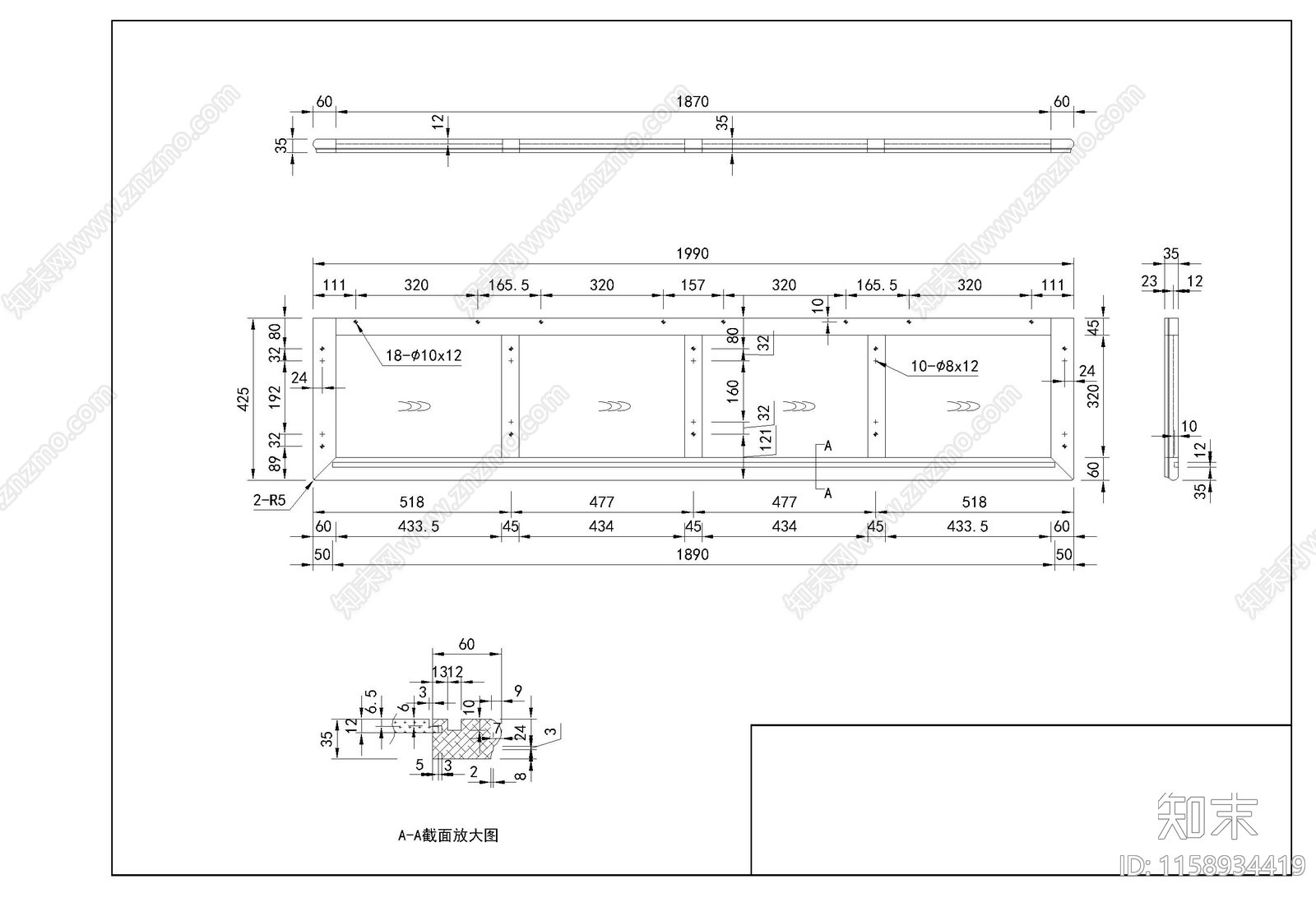 书柜全套图cad施工图下载【ID:1158934419】