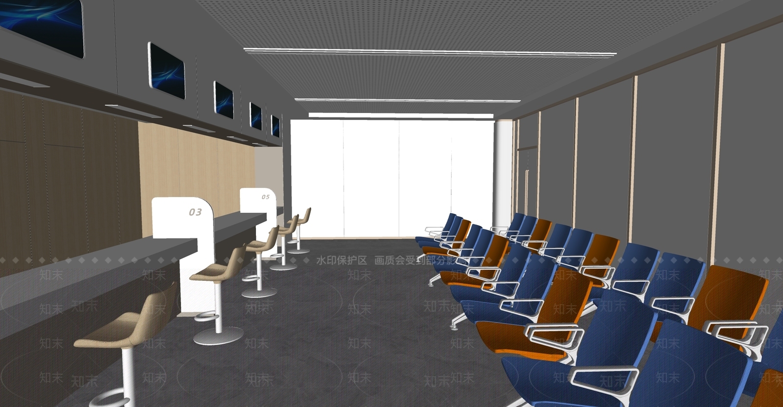 现代候诊区SU模型下载【ID:1158936021】