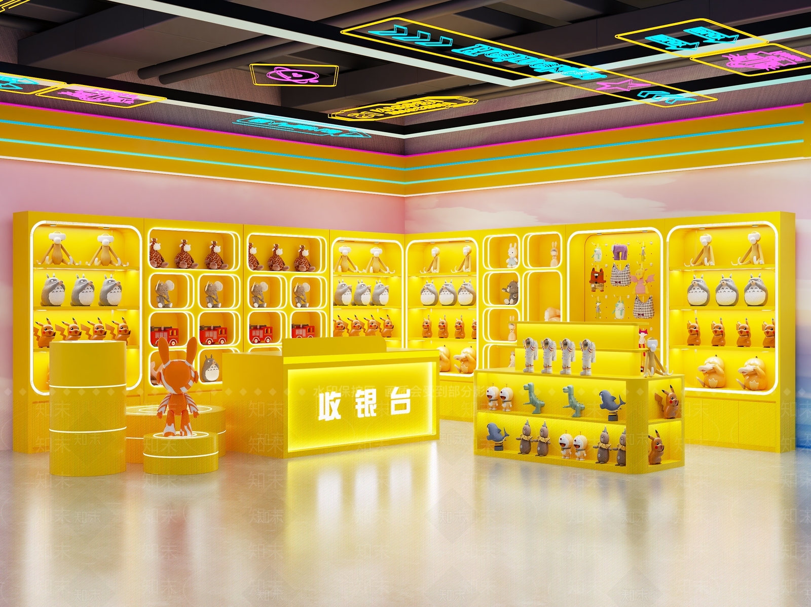 现代潮玩娃娃礼品店3D模型下载【ID:1158937415】