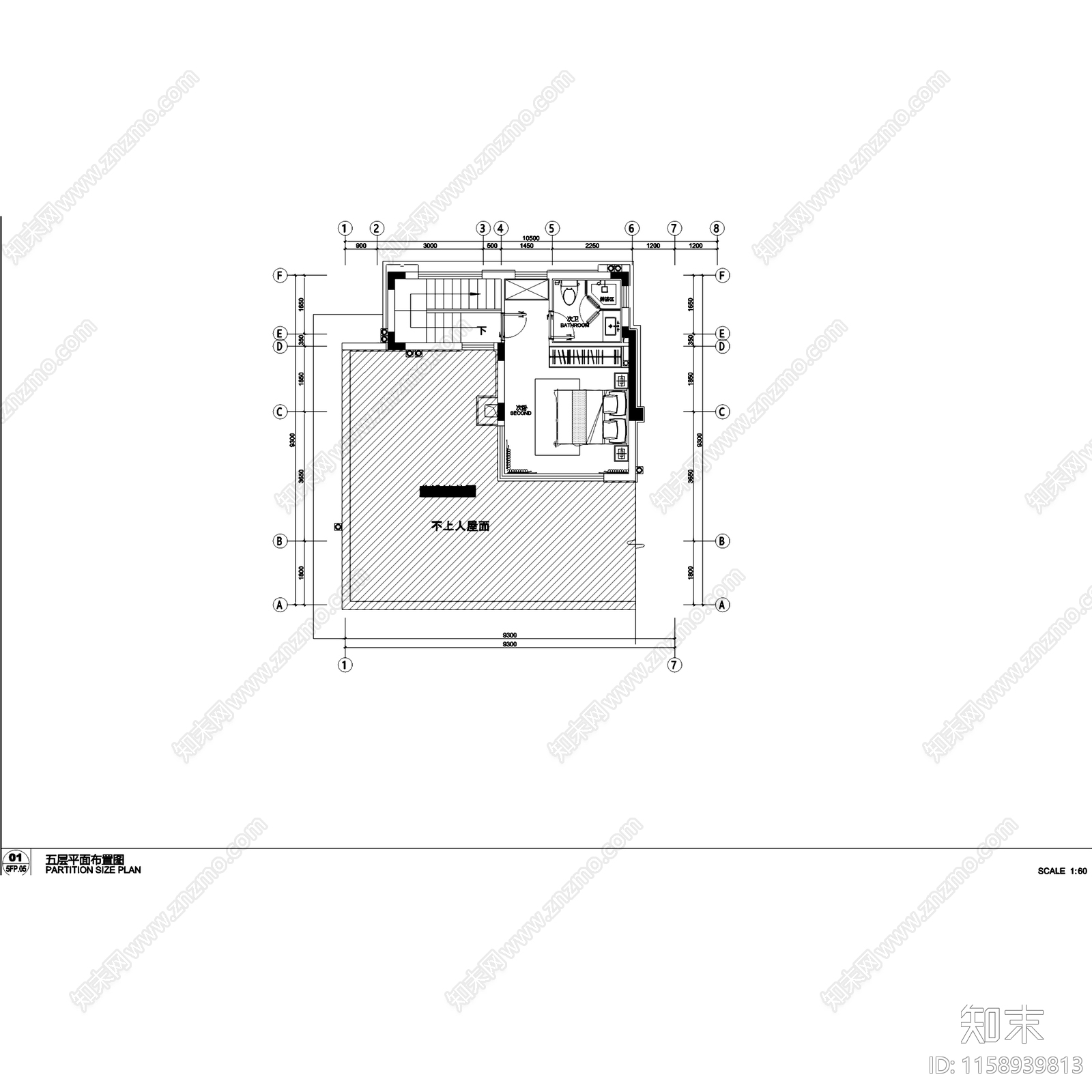 现代轻奢成都龙湖启元街叠拼五层别墅室内家装cad施工图下载【ID:1158939813】