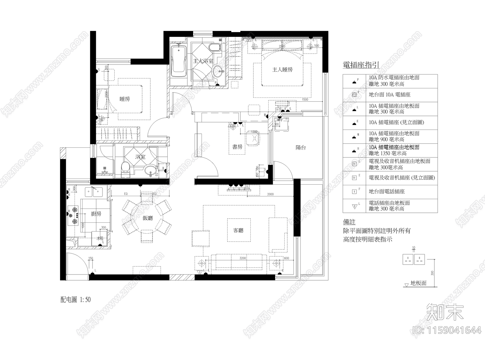 上海明園森林都市样板房cad施工图下载【ID:1159041644】