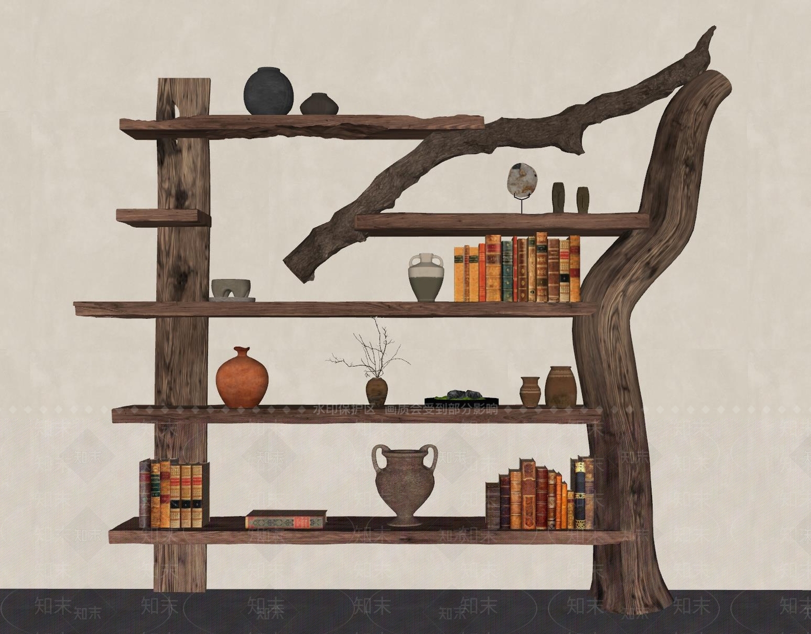 侘寂置物架SU模型下载【ID:1158940240】