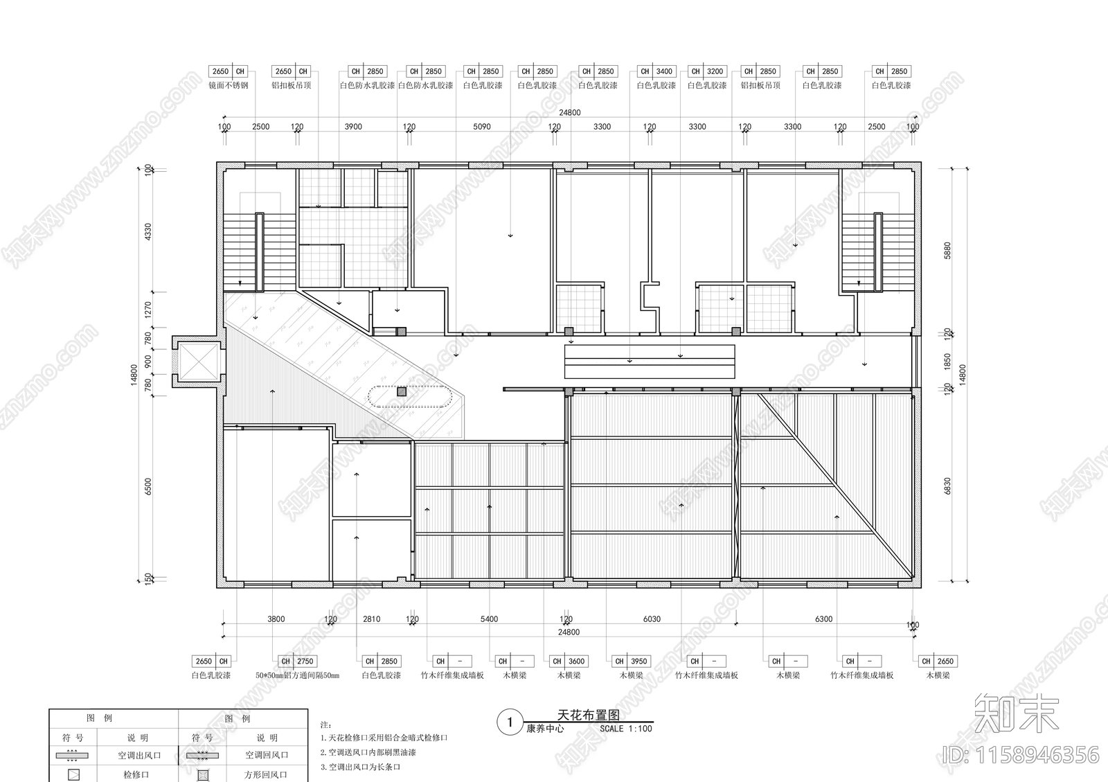 康复疗养中cad施工图下载【ID:1158946356】