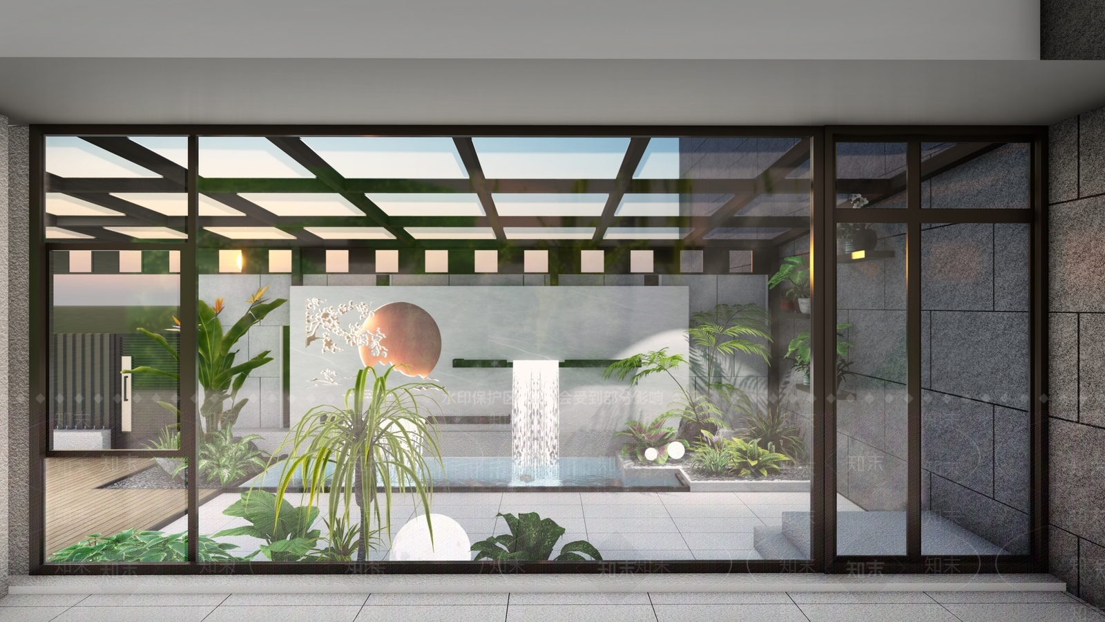 现代庭院阳光房SU模型下载【ID:1158950135】