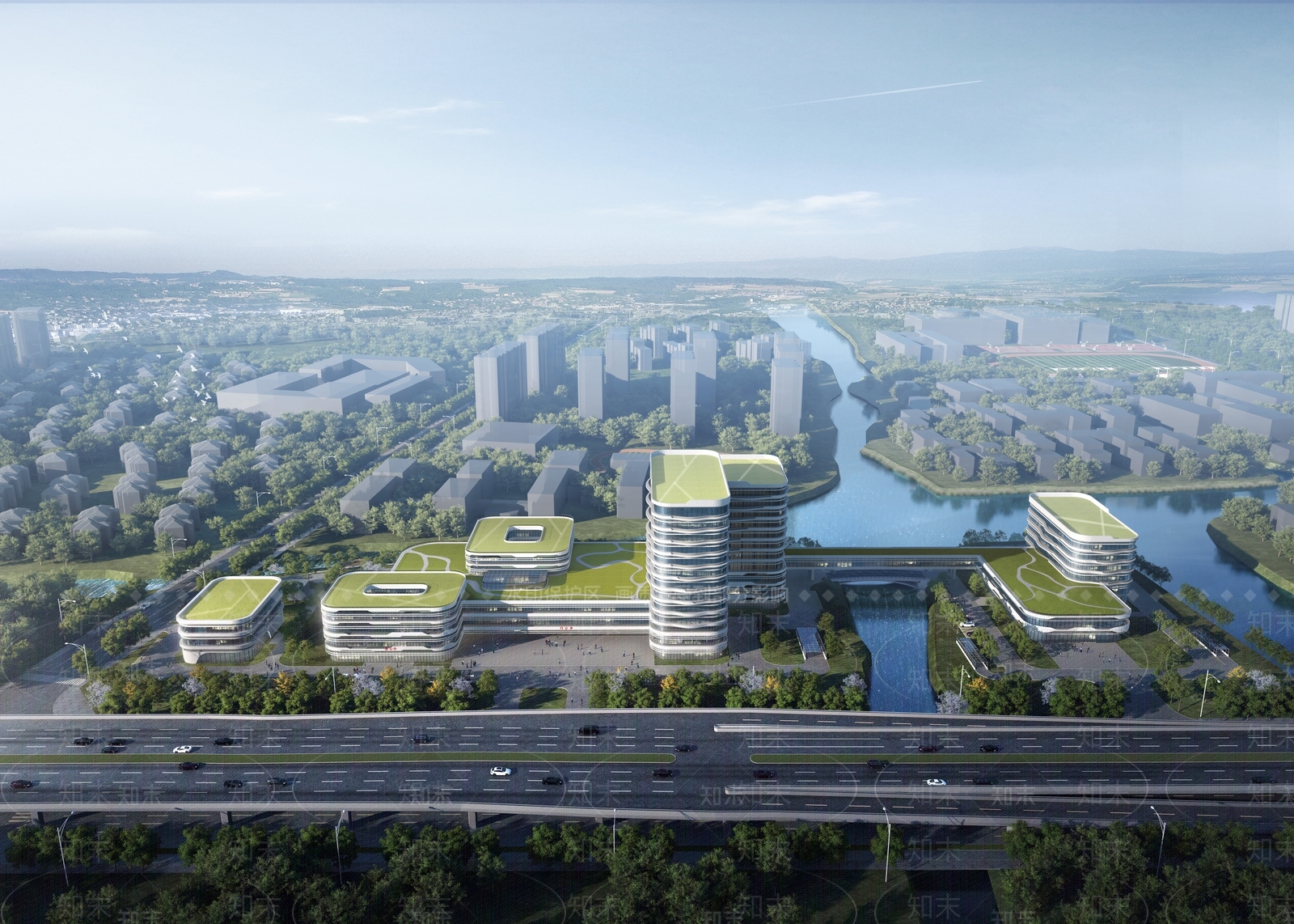 现代风格医院建筑SU模型下载【ID:1158950485】