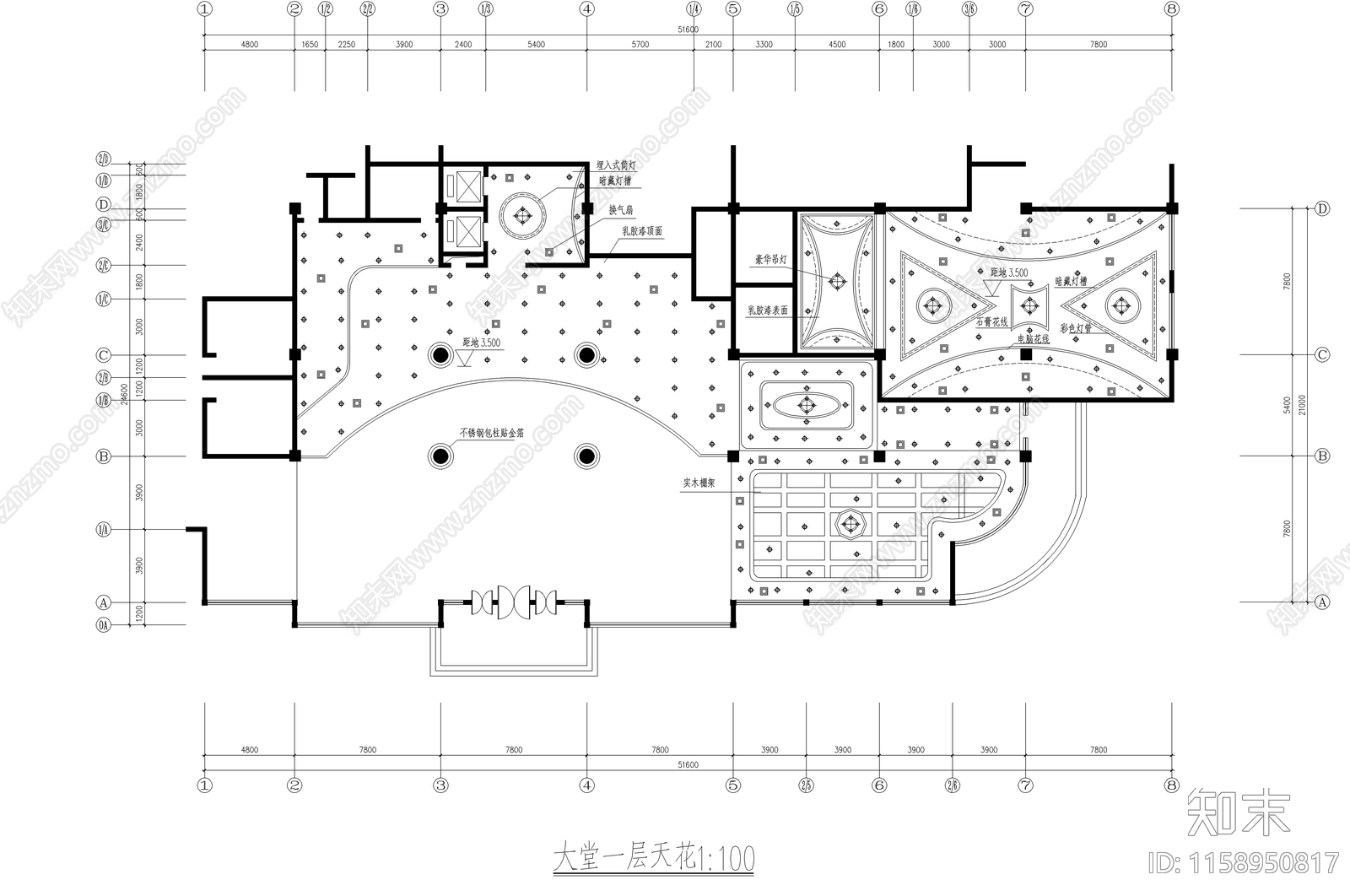 二层西餐厅装修cad施工图下载【ID:1158950817】