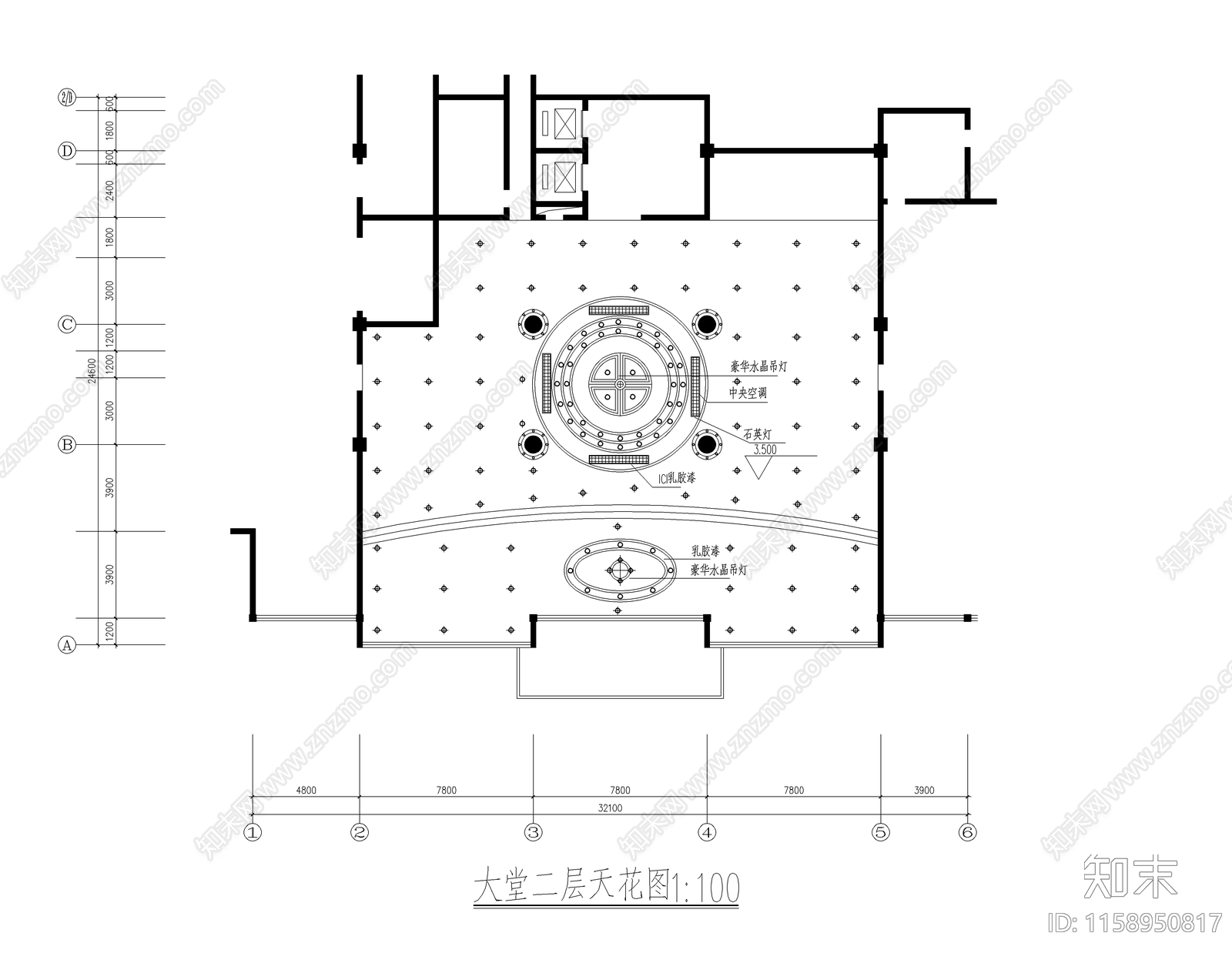 二层西餐厅装修cad施工图下载【ID:1158950817】