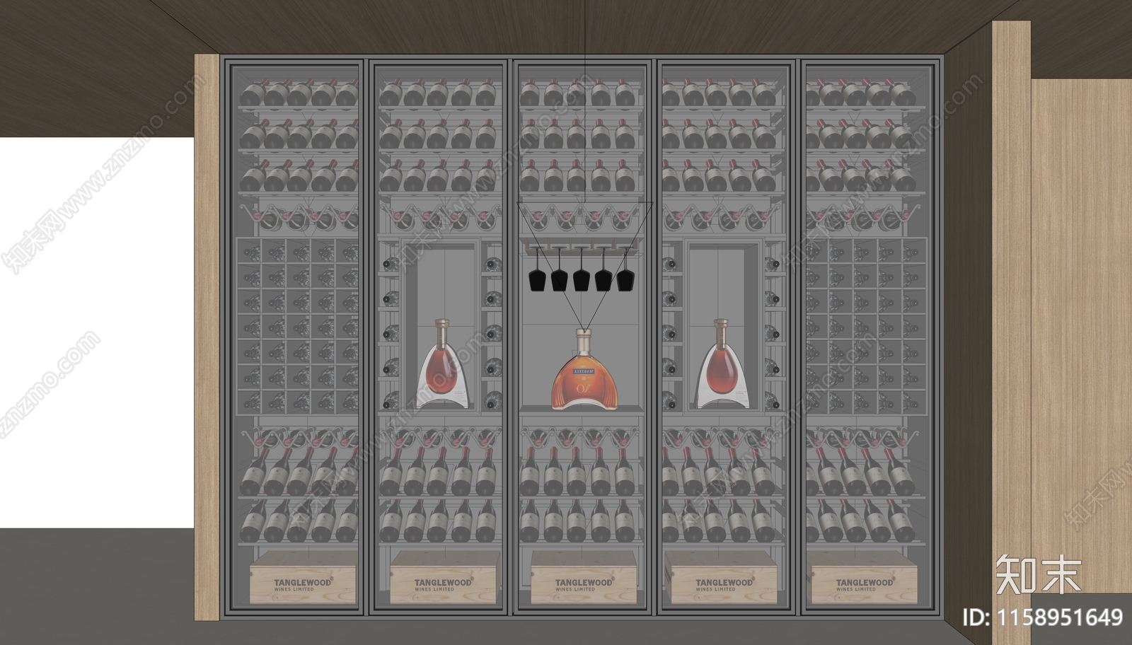 现代红酒柜SU模型下载【ID:1158951649】