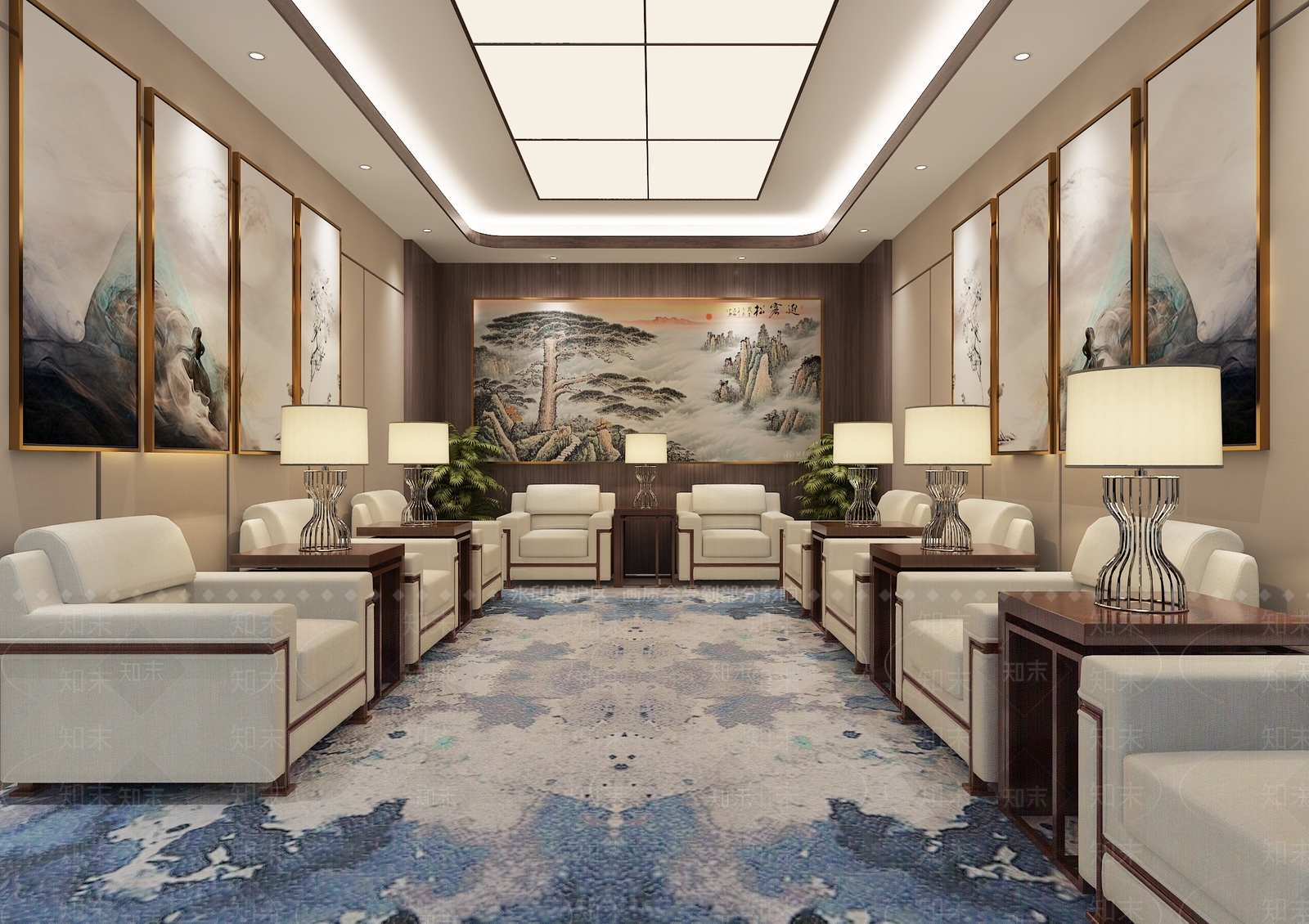 现代接待室3D模型下载【ID:1158952478】
