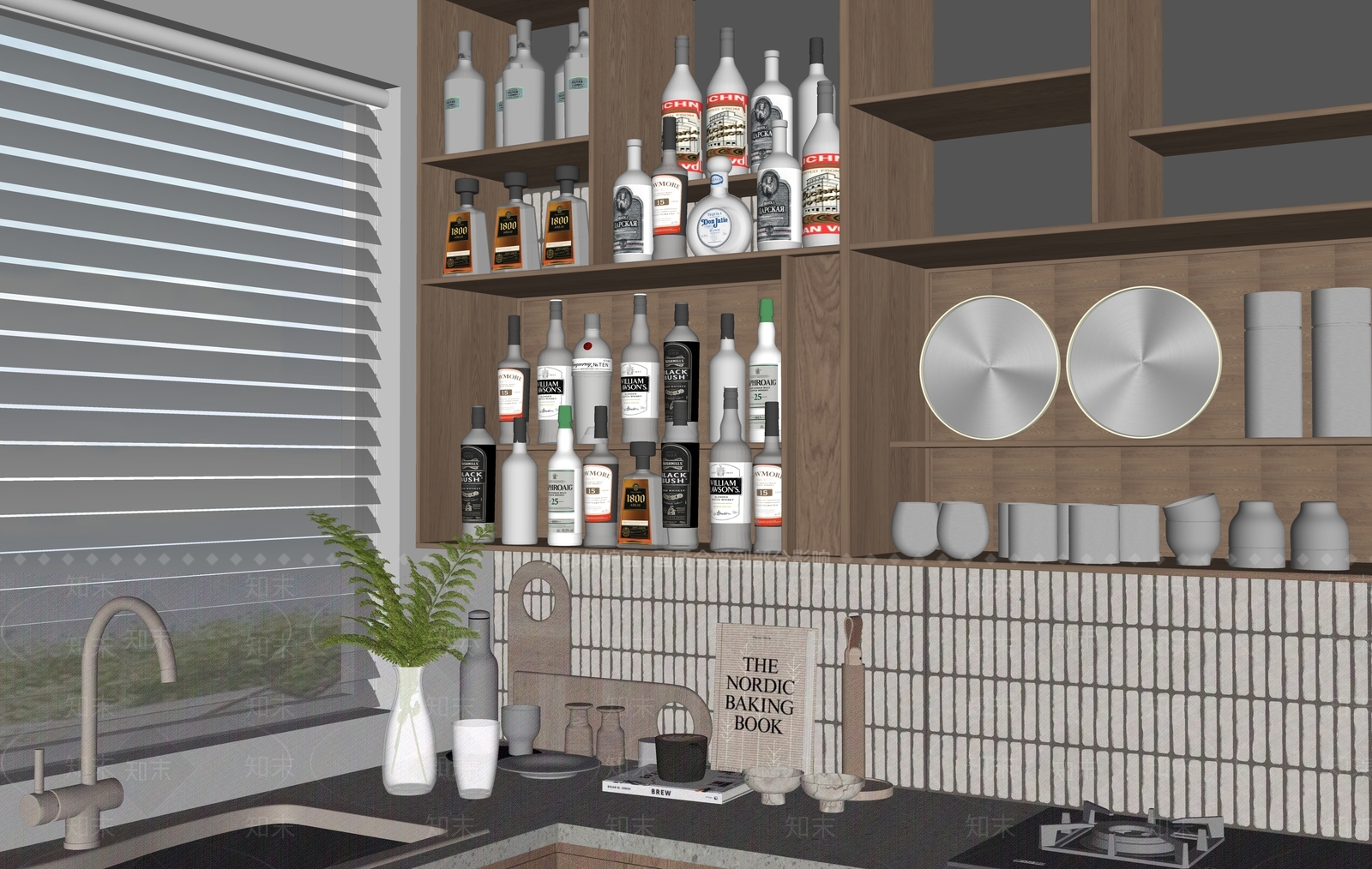 厨房用品组合SU模型下载【ID:1158953905】