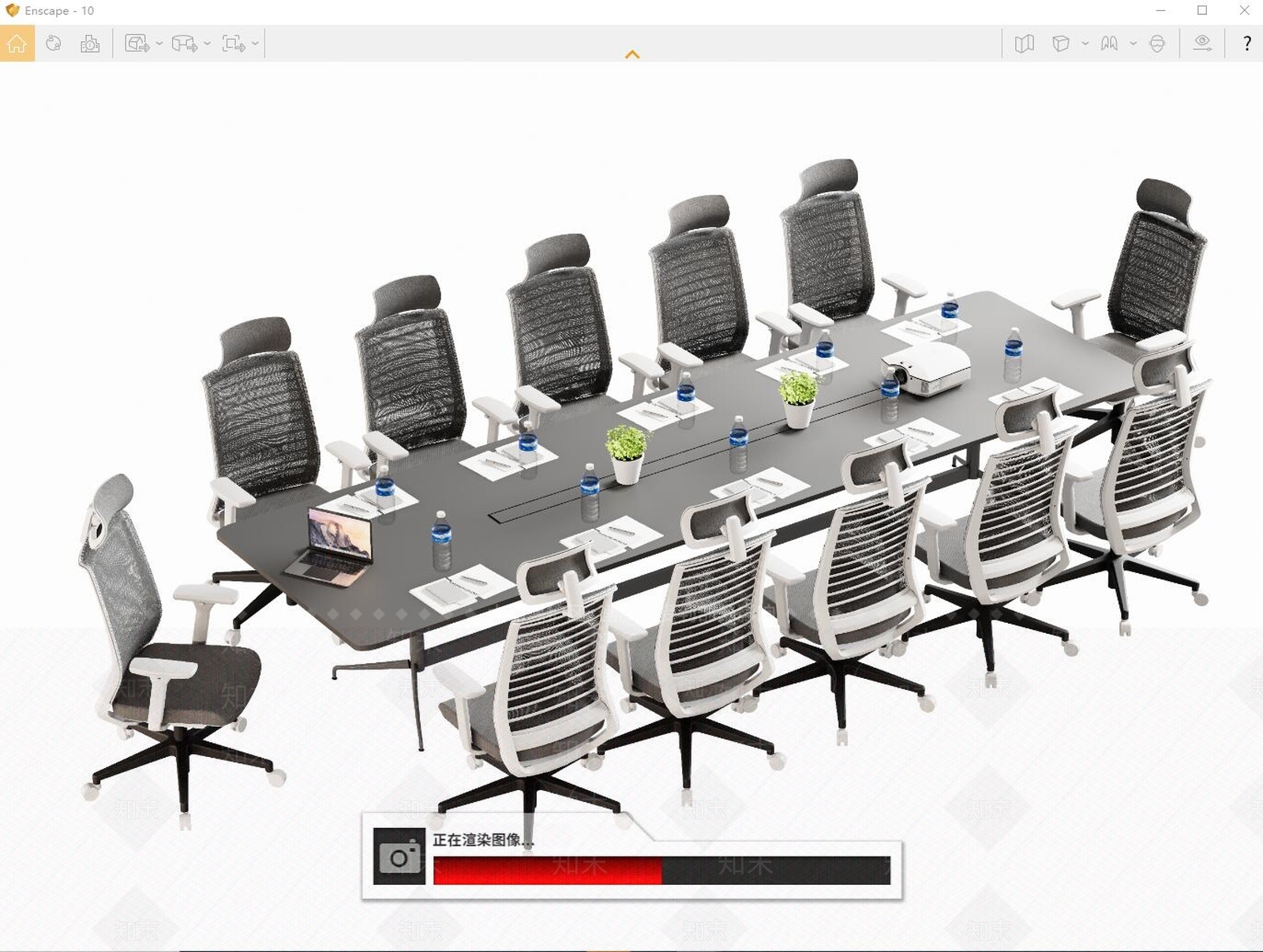 现代会议桌椅SU模型下载【ID:1158955105】