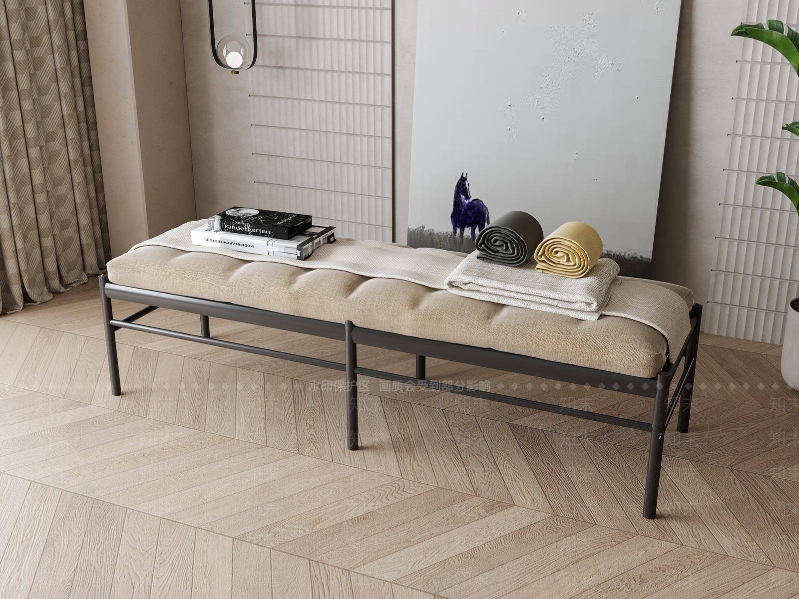 现代床尾凳3D模型下载【ID:1158955534】