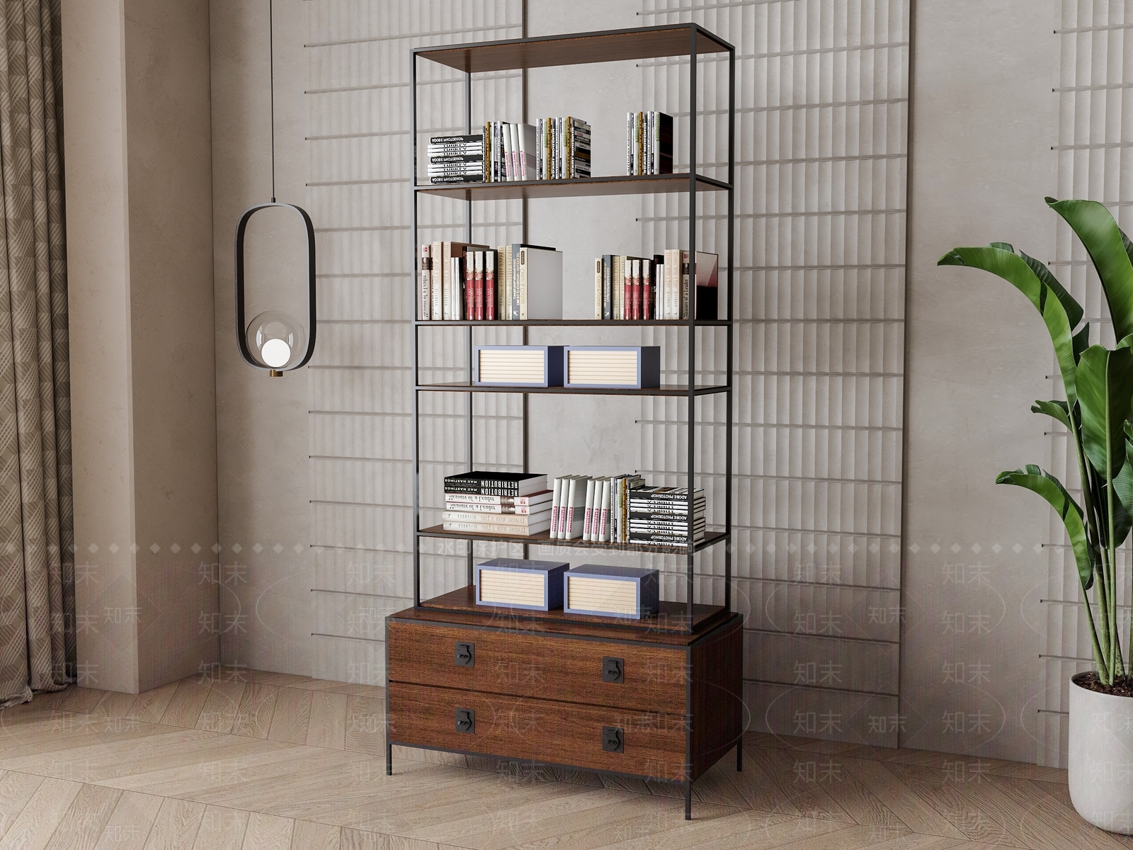 侘寂书架3D模型下载【ID:1158956071】