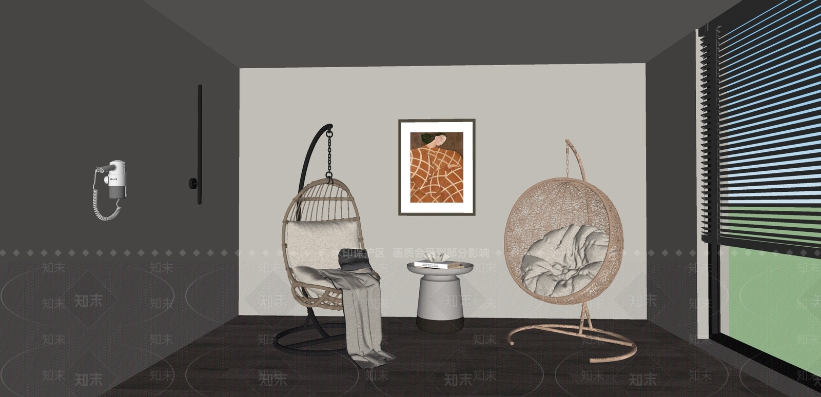 现代吊椅SU模型下载【ID:1158956088】